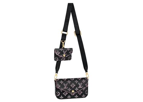 Louis Vuitton Félicie Strap & Go Monogram Canvas Black 